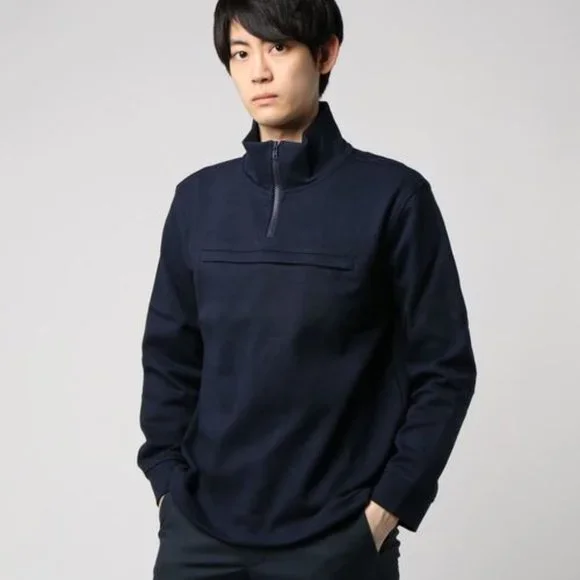 MEN'S A.P.C. BELGRADE SWEATSHIRT Navy Blue Large - Picture 6 of 7